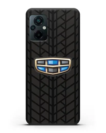 Чехол с логотипом Geely (Джили) и протектором шин силиконовый для Xiaomi Poco M5