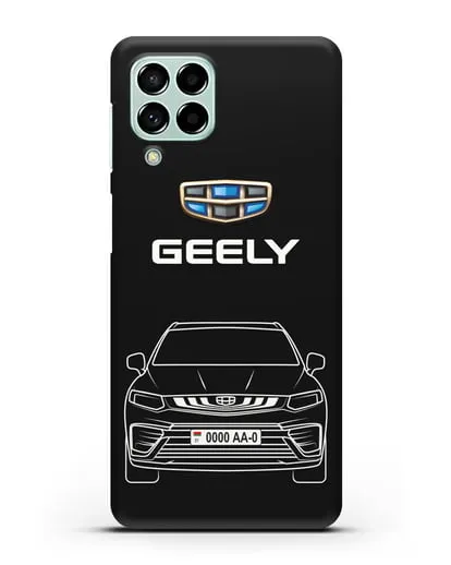 Чехол Geely Tugella (Джили Тугела) с автомобильным номером силиконовый для Samsung Galaxy M53 [SM-M536]