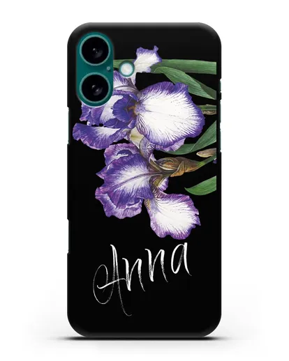 Именной чехол Ирисы силиконовый для iPhone 16 Plus