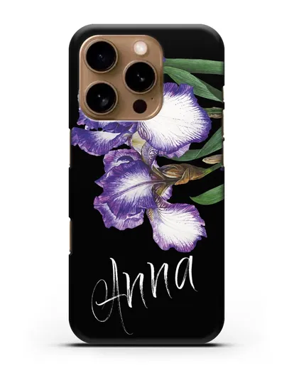 Именной чехол Ирисы силиконовый для iPhone 16 Pro