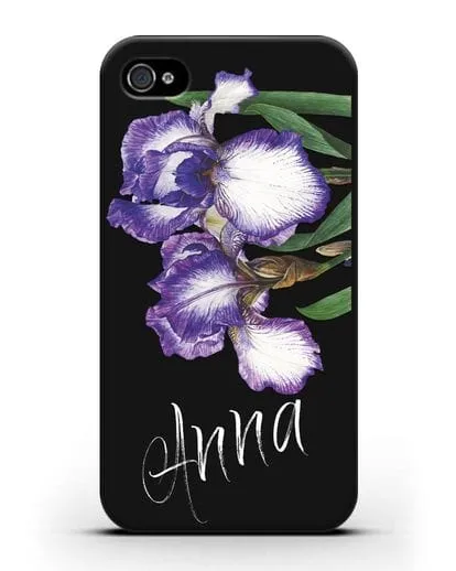 Именной чехол Ирисы силиконовый для iPhone 4/4s