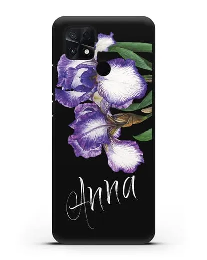 Именной чехол Ирисы силиконовый для Xiaomi Poco C40