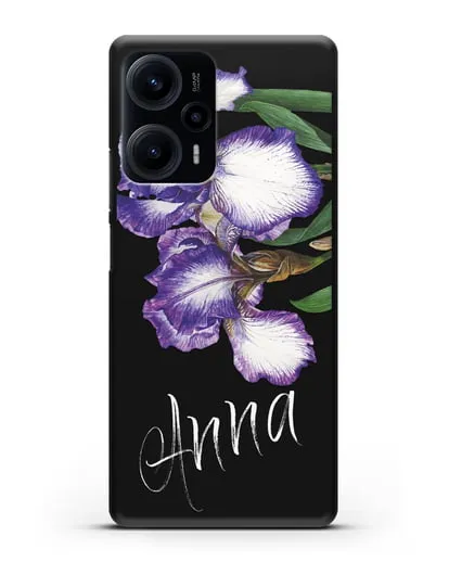 Именной чехол Ирисы силиконовый для Xiaomi Poco F5