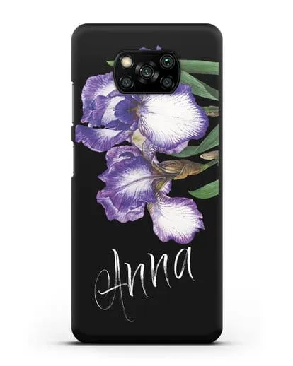 Именной чехол Ирисы силиконовый для Xiaomi Poco X3