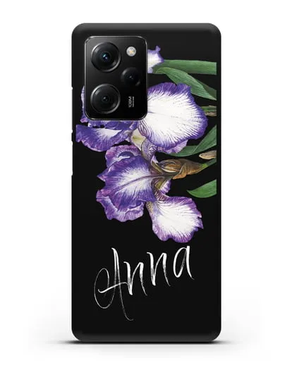 Именной чехол Ирисы силиконовый для Xiaomi Poco X5 Pro