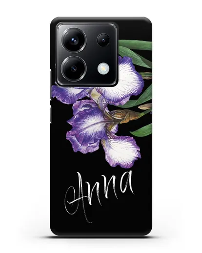 Именной чехол Ирисы силиконовый для Xiaomi Poco X6