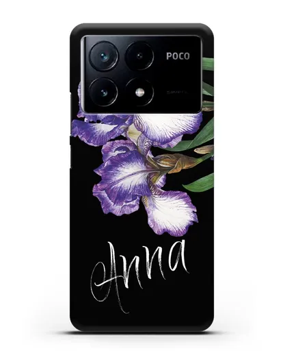 Именной чехол Ирисы силиконовый для Xiaomi Poco X6 Pro