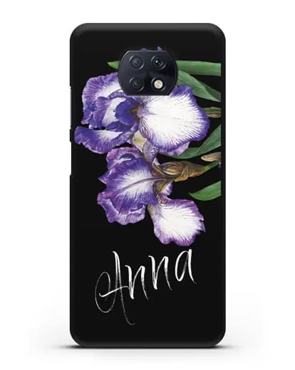 Именной чехол Ирисы силиконовый для Xiaomi Redmi Note 9T