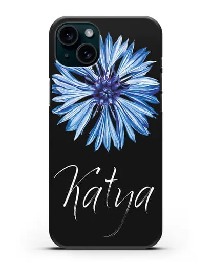 Именной чехол Василёк силиконовый для iPhone 15 Plus