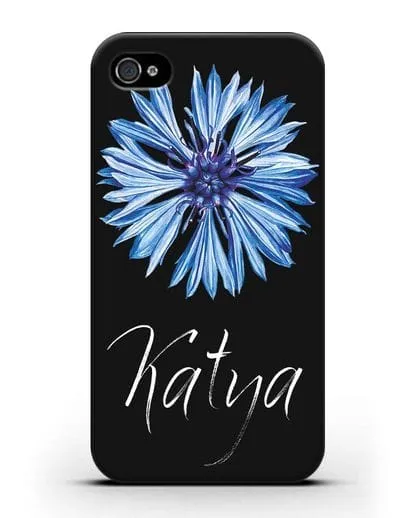 Именной чехол Василёк силиконовый для iPhone 4/4s