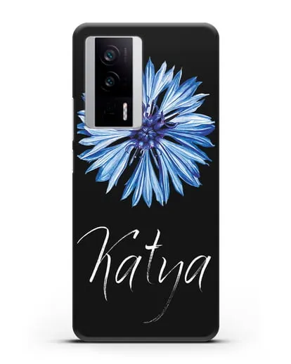 Именной чехол Василёк силиконовый для Xiaomi Poco F5 Pro