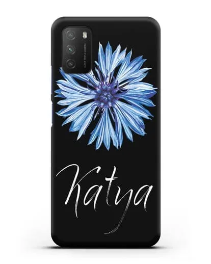 Именной чехол Василёк силиконовый для Xiaomi Poco M3