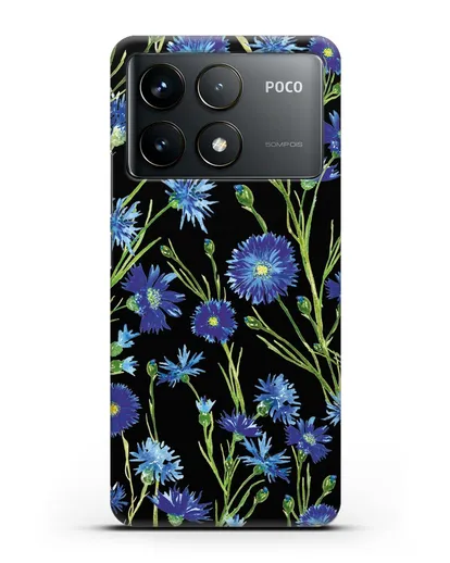 Чехол Васильки силиконовый для Xiaomi Poco F6 Pro