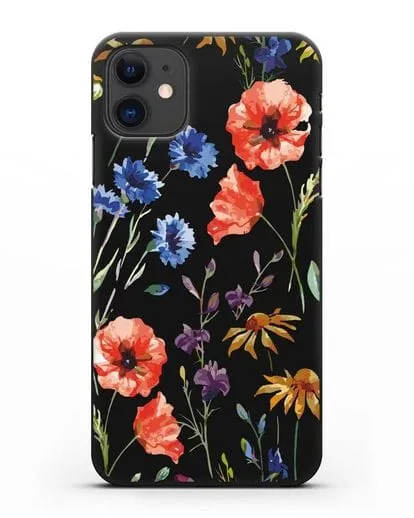 Чехол Полевые цветы силиконовый для iPhone 11