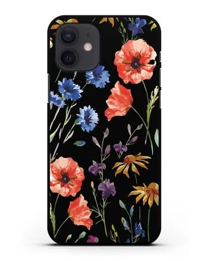 Чехол Полевые цветы силиконовый для iPhone 12