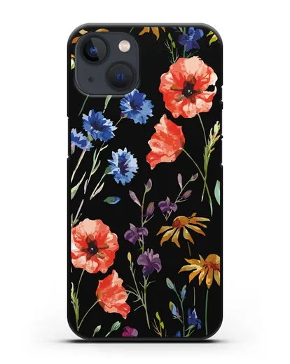 Чехол Полевые цветы силиконовый для iPhone 13