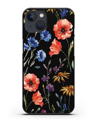 Чехол Полевые цветы силиконовый для iPhone 13 Mini