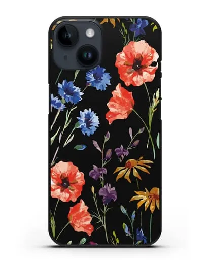 Чехол Полевые цветы силиконовый для iPhone 14