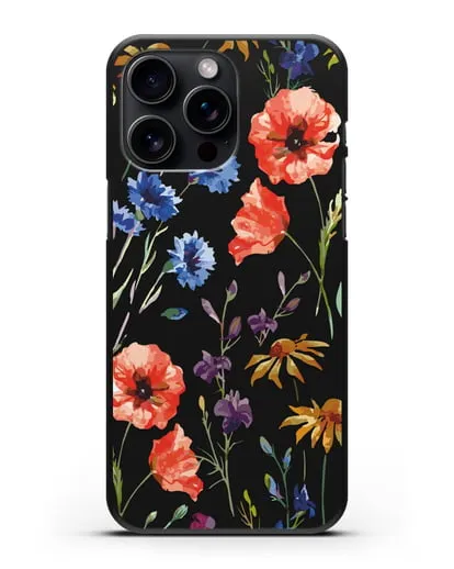 Чехол Полевые цветы силиконовый для iPhone 15 Pro Max