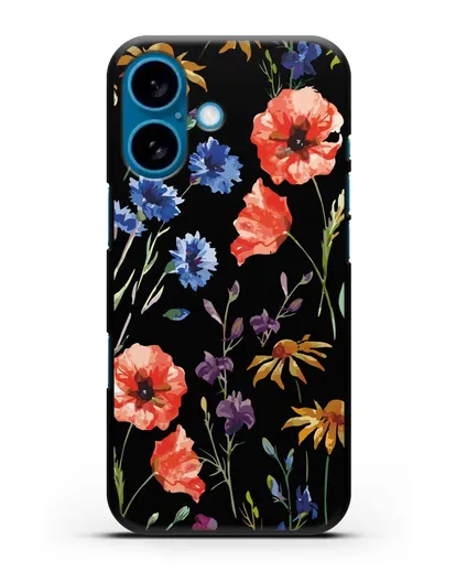 Чехол Полевые цветы силиконовый для iPhone 16