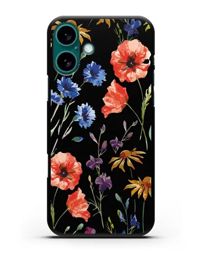 Чехол Полевые цветы силиконовый для iPhone 16 Plus