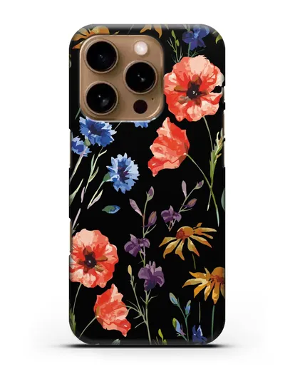 Чехол Полевые цветы силиконовый для iPhone 16 Pro