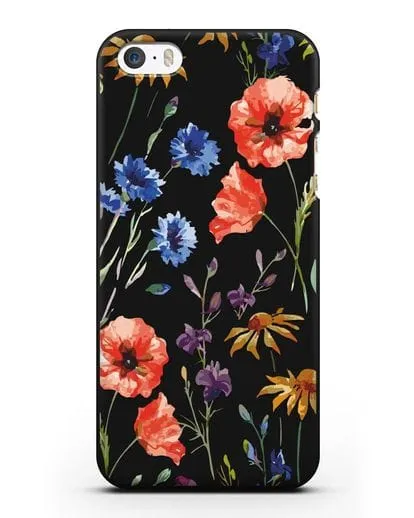 Чехол Полевые цветы силиконовый для iPhone 5/5s/SE