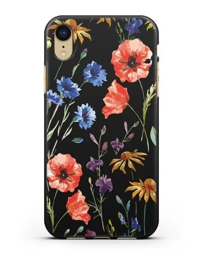 Чехол Полевые цветы силиконовый для iPhone XR