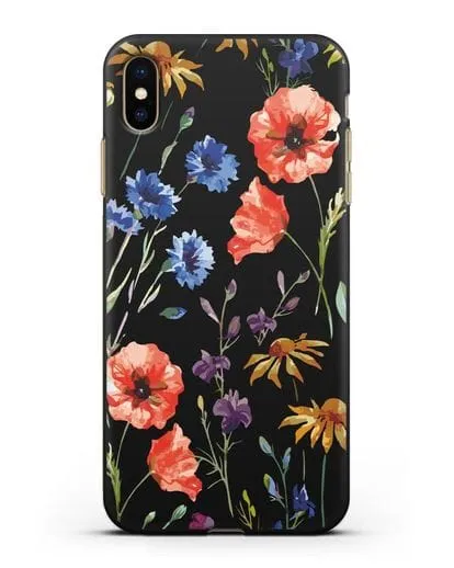 Чехол Полевые цветы силиконовый для iPhone XS Max