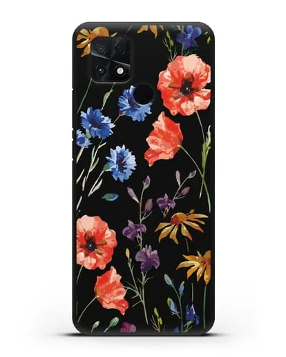 Чехол Полевые цветы силиконовый для Xiaomi Poco C40