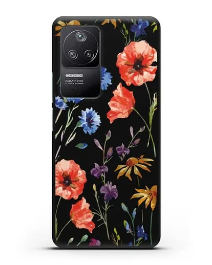 Чехол Полевые цветы силиконовый для Xiaomi Poco F4