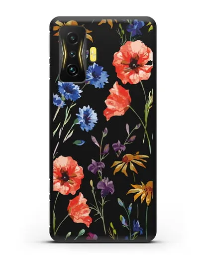 Чехол Полевые цветы силиконовый для Xiaomi Poco F4 GT