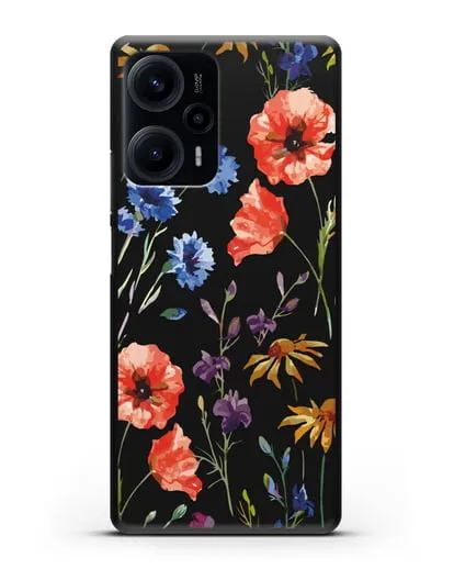Чехол Полевые цветы силиконовый для Xiaomi Poco F5