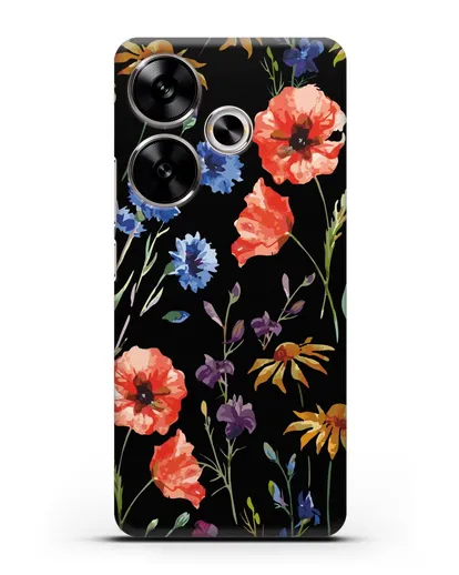 Чехол Полевые цветы силиконовый для Xiaomi Poco F6