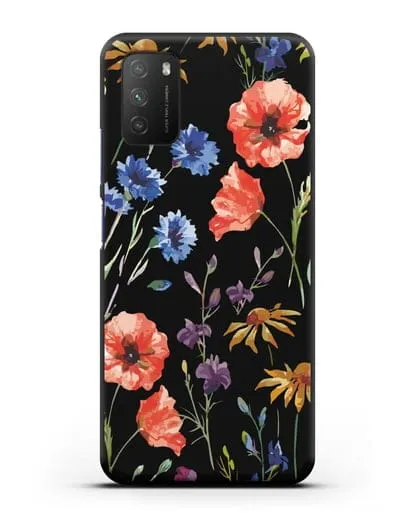 Чехол Полевые цветы силиконовый для Xiaomi Poco M3