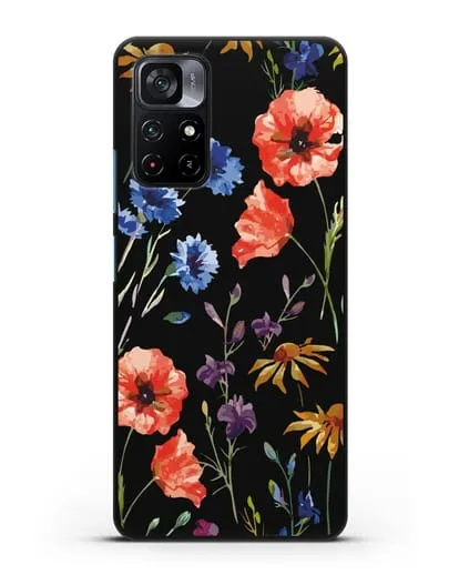 Чехол Полевые цветы силиконовый для Xiaomi Poco M4 Pro 5G