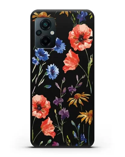 Чехол Полевые цветы силиконовый для Xiaomi Poco M5