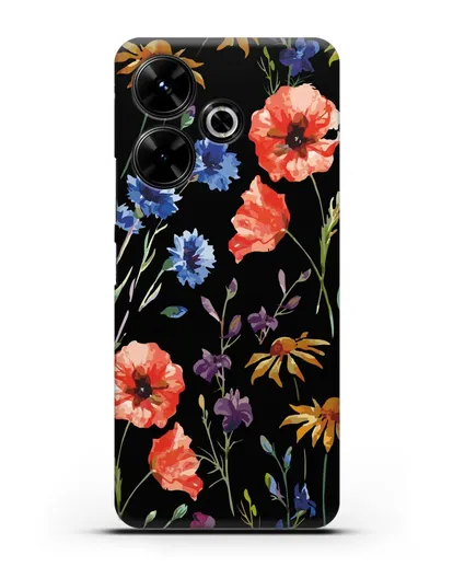 Чехол Полевые цветы силиконовый для Xiaomi Poco M6