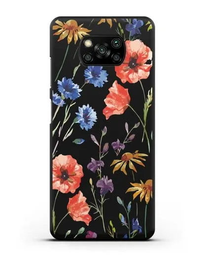 Чехол Полевые цветы силиконовый для Xiaomi Poco X3