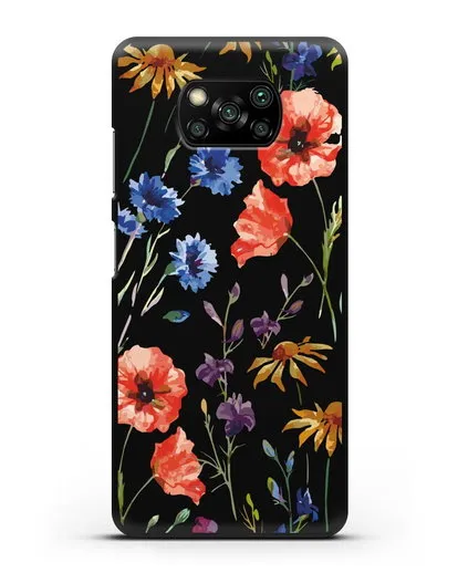 Чехол Полевые цветы силиконовый для Xiaomi Poco X3 Pro