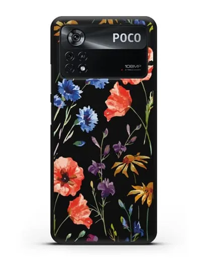 Чехол Полевые цветы силиконовый для Xiaomi Poco X4 Pro