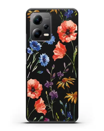 Чехол Полевые цветы силиконовый для Xiaomi Poco X5