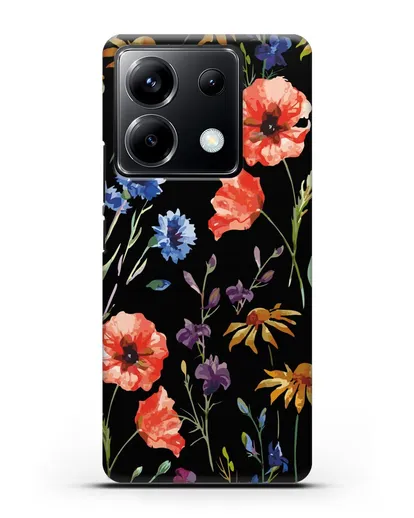 Чехол Полевые цветы силиконовый для Xiaomi Poco X6