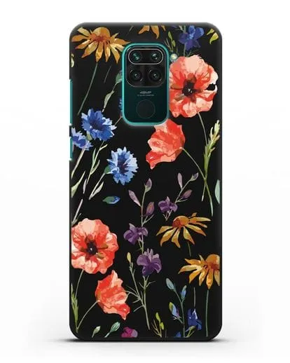 Чехол Полевые цветы силиконовый для Xiaomi Redmi Note 9