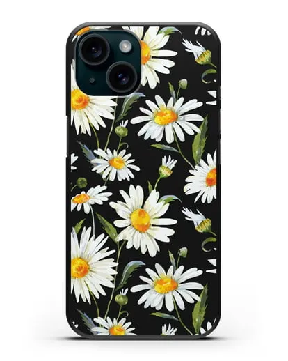 Чехол Ромашки силиконовый для iPhone 15