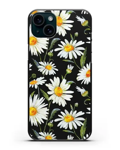 Чехол Ромашки силиконовый для iPhone 15 Plus