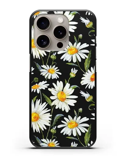 Чехол Ромашки силиконовый для iPhone 15 Pro