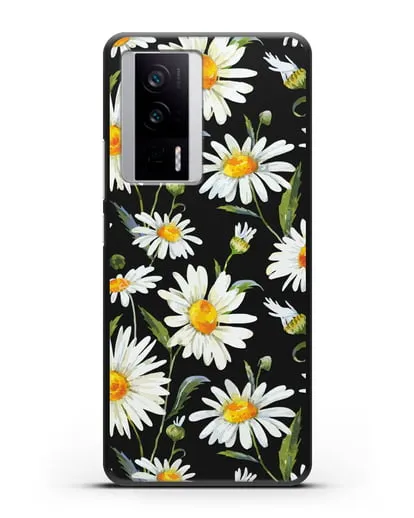 Чехол Ромашки силиконовый для Xiaomi Poco F5 Pro