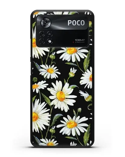 Чехол Ромашки силиконовый для Xiaomi Poco X4 Pro