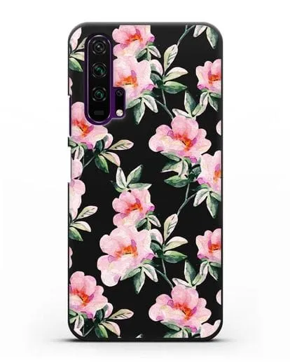 Чехол Цветы шиповника силиконовый для Honor 20 Pro